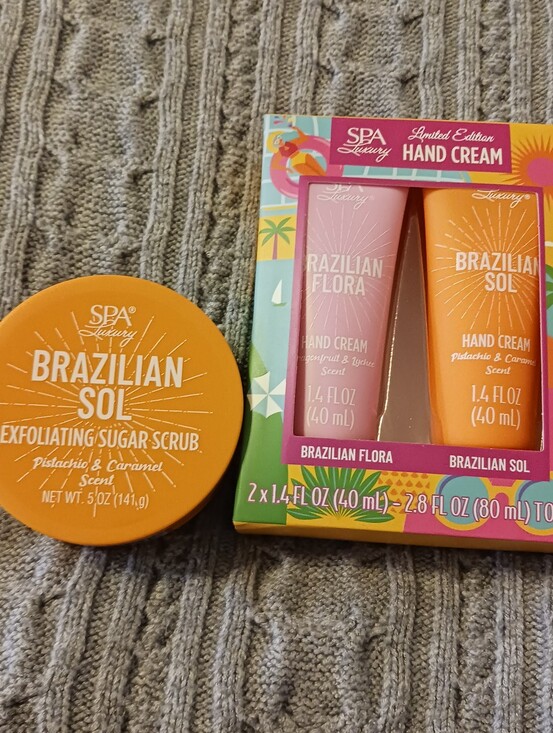Spa Luxury Other - NWT Brazilian Sol Sugar Scrub, Hand Cream, Brazilian Flora Hand Cream